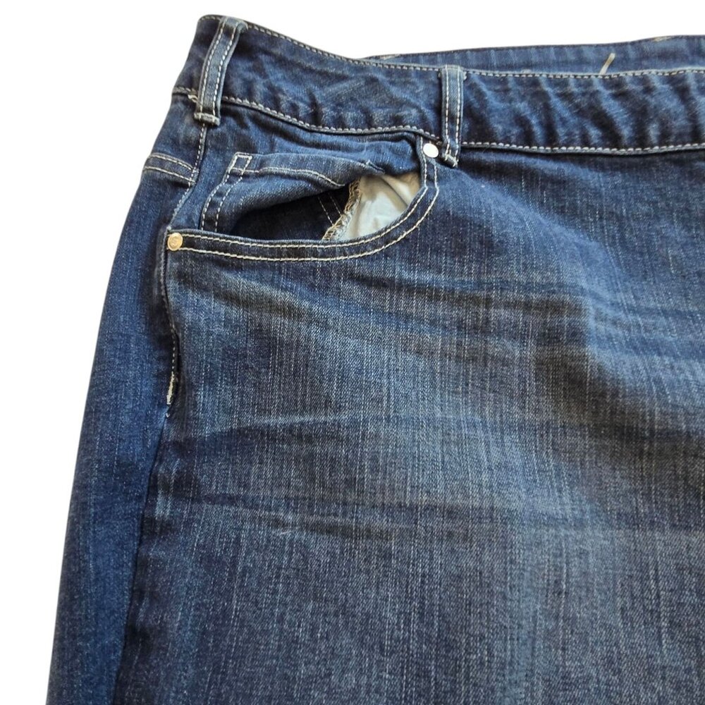 Lane Bryant Genius Fit Skinny Jeans Dark Wash Distressed Plus Size 28 Average - Picture 6 of 14